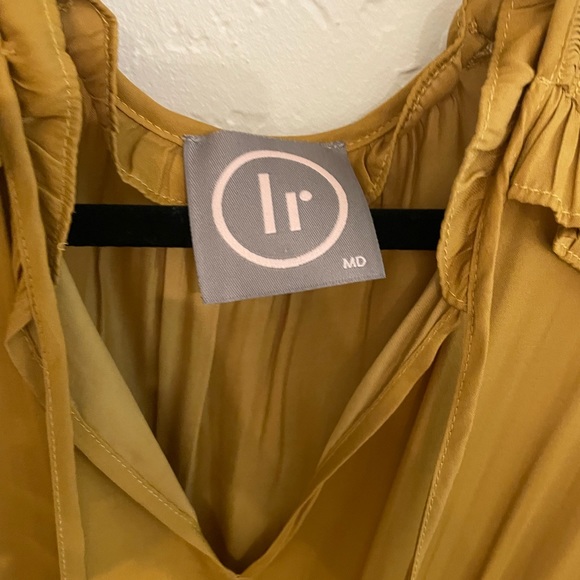 Mustard silky lily rain dress - size medium - Picture 3 of 4